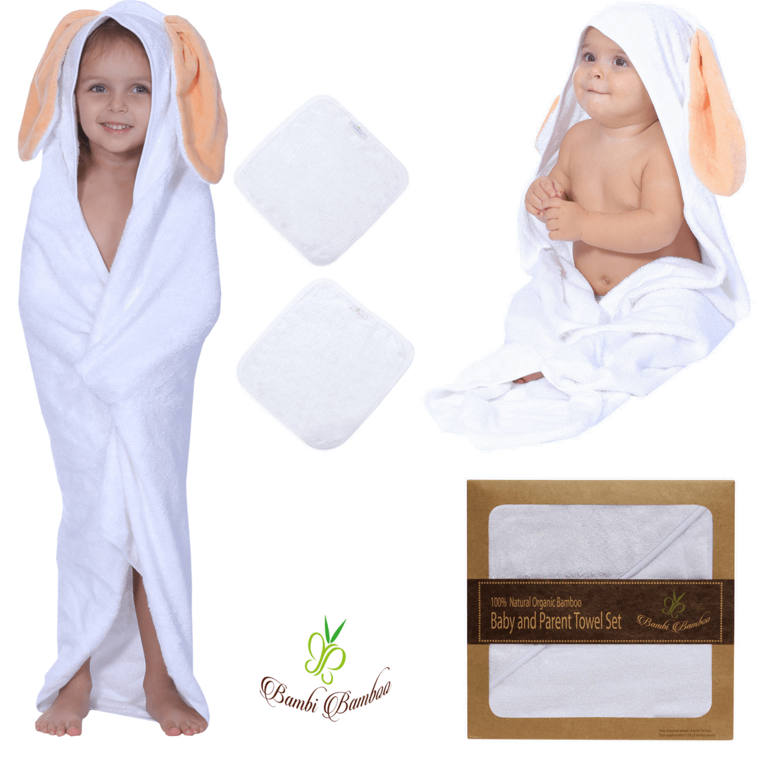 Bunny Hooded Towel & Washcloths